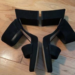 Zara black slide heels